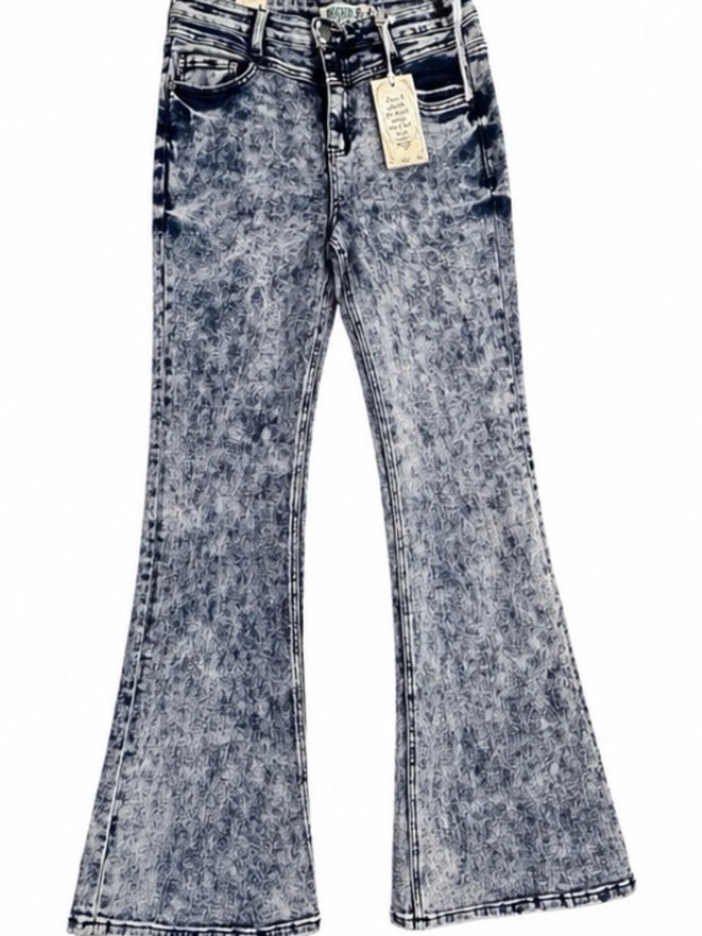 Rockin’ C Acid Wash Flare Jeans Size 29 Western Boho Bell Bottom